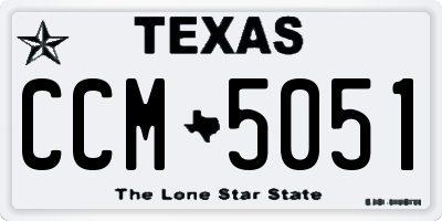 TX license plate CCM5051