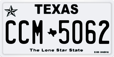 TX license plate CCM5062