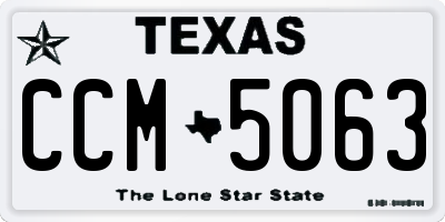TX license plate CCM5063