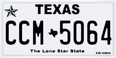 TX license plate CCM5064
