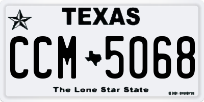 TX license plate CCM5068