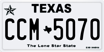 TX license plate CCM5070