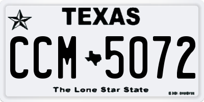 TX license plate CCM5072