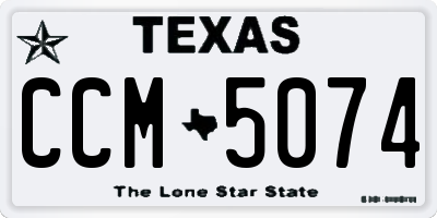 TX license plate CCM5074