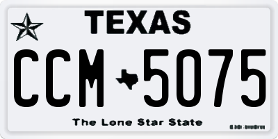 TX license plate CCM5075