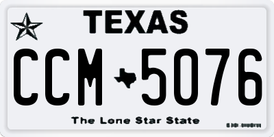 TX license plate CCM5076