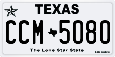 TX license plate CCM5080