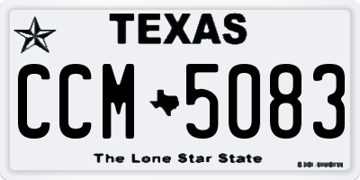 TX license plate CCM5083