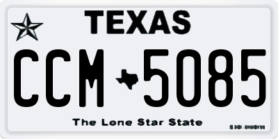 TX license plate CCM5085