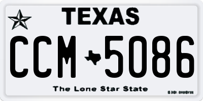 TX license plate CCM5086