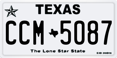 TX license plate CCM5087