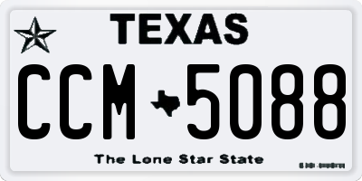 TX license plate CCM5088
