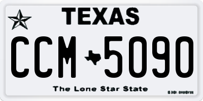 TX license plate CCM5090