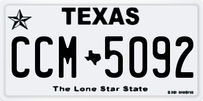 TX license plate CCM5092