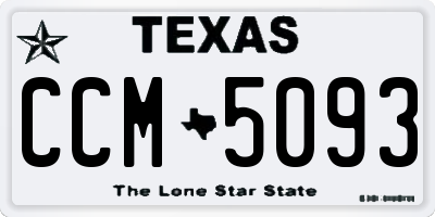 TX license plate CCM5093
