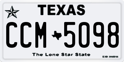 TX license plate CCM5098