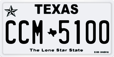 TX license plate CCM5100