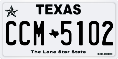 TX license plate CCM5102