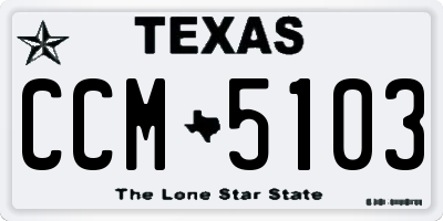TX license plate CCM5103