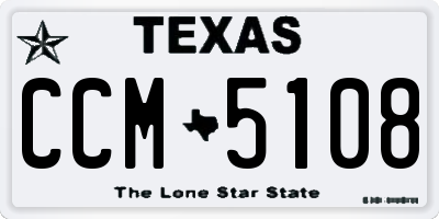 TX license plate CCM5108