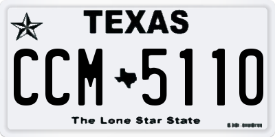 TX license plate CCM5110