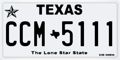 TX license plate CCM5111