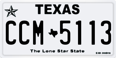 TX license plate CCM5113