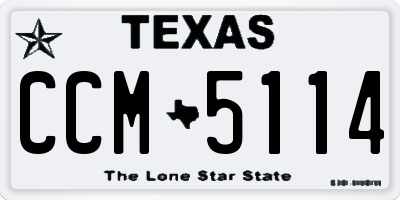 TX license plate CCM5114