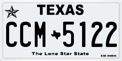 TX license plate CCM5122