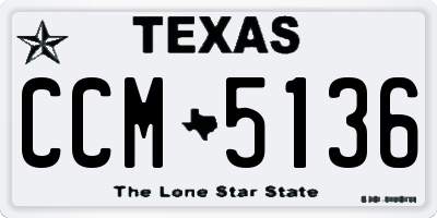 TX license plate CCM5136