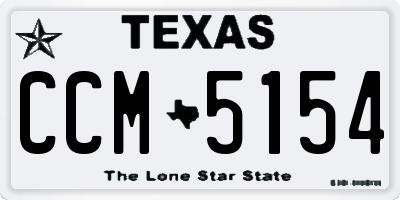 TX license plate CCM5154