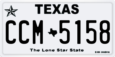 TX license plate CCM5158
