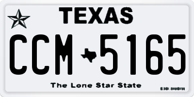 TX license plate CCM5165