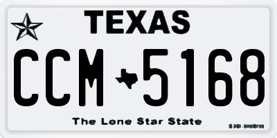 TX license plate CCM5168