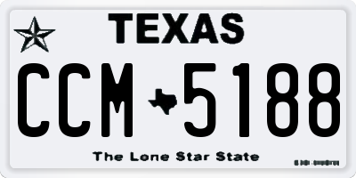 TX license plate CCM5188