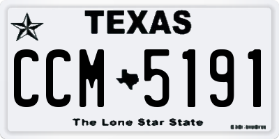 TX license plate CCM5191