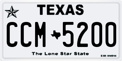 TX license plate CCM5200