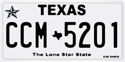 TX license plate CCM5201