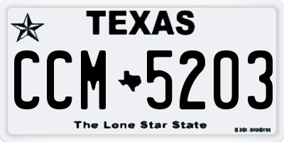 TX license plate CCM5203