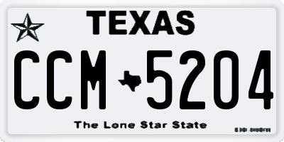 TX license plate CCM5204
