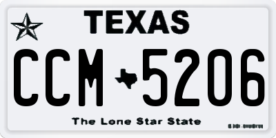 TX license plate CCM5206