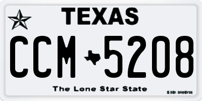 TX license plate CCM5208