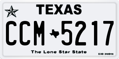 TX license plate CCM5217