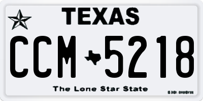 TX license plate CCM5218