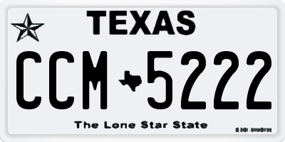 TX license plate CCM5222