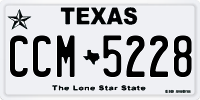 TX license plate CCM5228