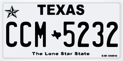 TX license plate CCM5232