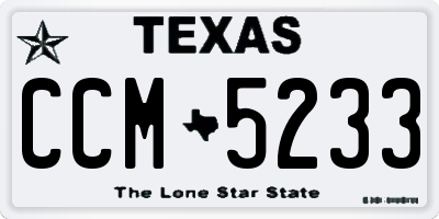 TX license plate CCM5233