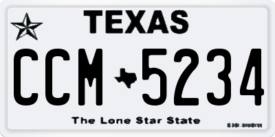 TX license plate CCM5234