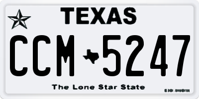TX license plate CCM5247